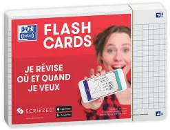Fiches bristol oxford revision 2.0 a6 non perforee 32 fiches/film q5x5 cadre blanc
