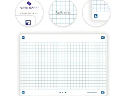 Fiches bristol oxford revision 2.0 a6 non perforee 32 fiches/film q5x5 cadre blanc