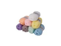 Fil acrylique ocolor environ 90m coloris pastels assortis lot de 8 pelotes