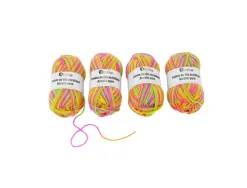 Fil acrylique ocolor environ 90m coloris fluos assortis lot de 4 pelotes