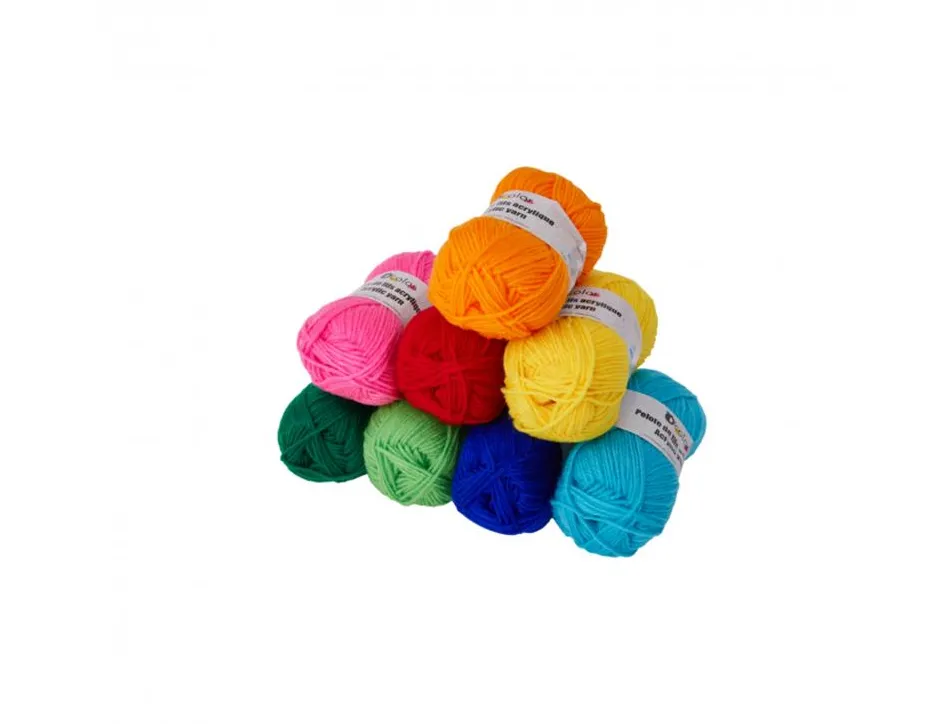 Fil acrylique ocolor environ 90m coloris vifs assortis lot de 8 pelotes