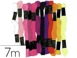 Fil coton bracelet brésilien 7m coloris assortis sachet 12 échevettes
