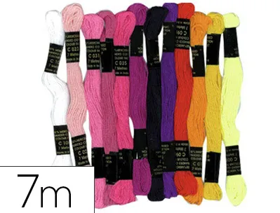 Fil coton bracelet brésilien 7m coloris assortis sachet 12 échevettes