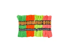 Fil coton ocolor longueur 8m coloris fluos assortis lot de 20 echevettes