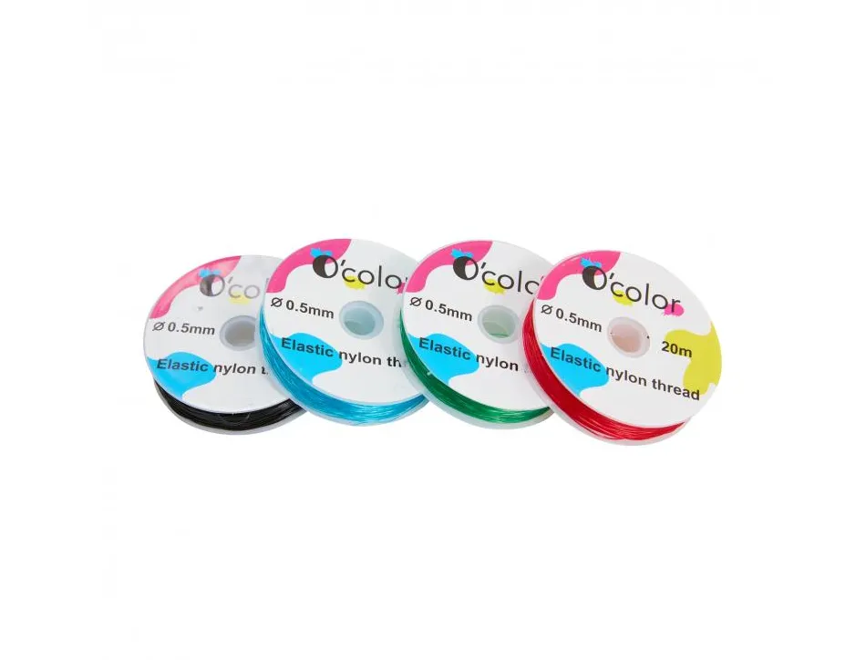 Fil elastique ocolor 0.5mmx20m coloris assortis lot de 4 bobines