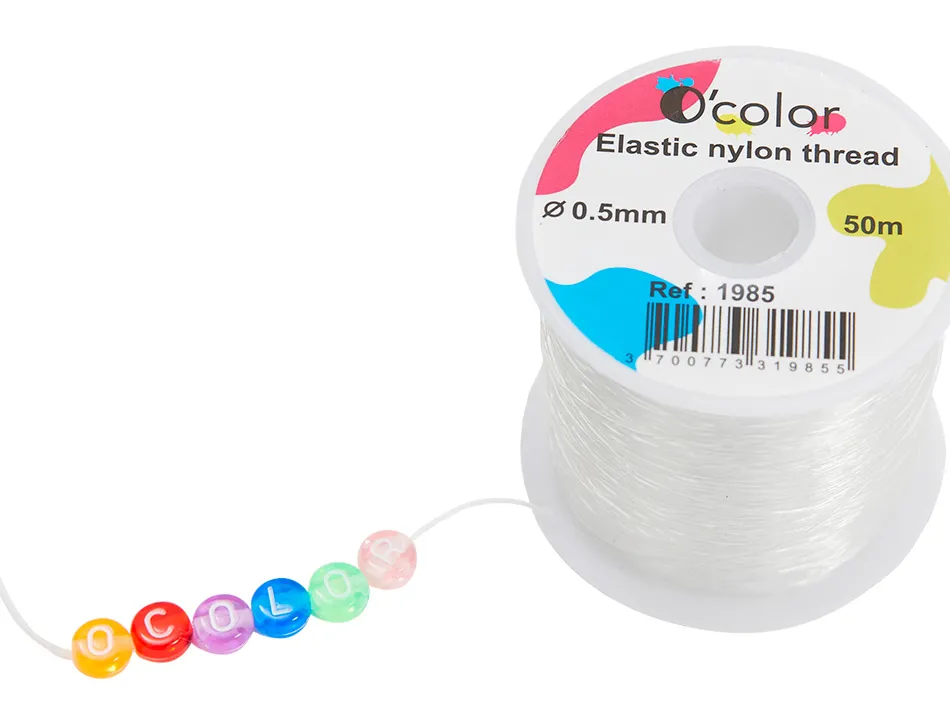 Fil nylon o'color diametre 0,5mm coloris transparent bobine 50m