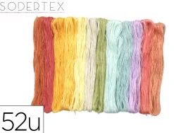 Fil sodertex broder/bracelets bresiliens 8m 13 coloris pastel assortis lot 52 unites