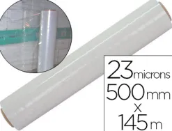 Film étirable 500mmx145m épaisseur 23 microns bonne adhérence transparent