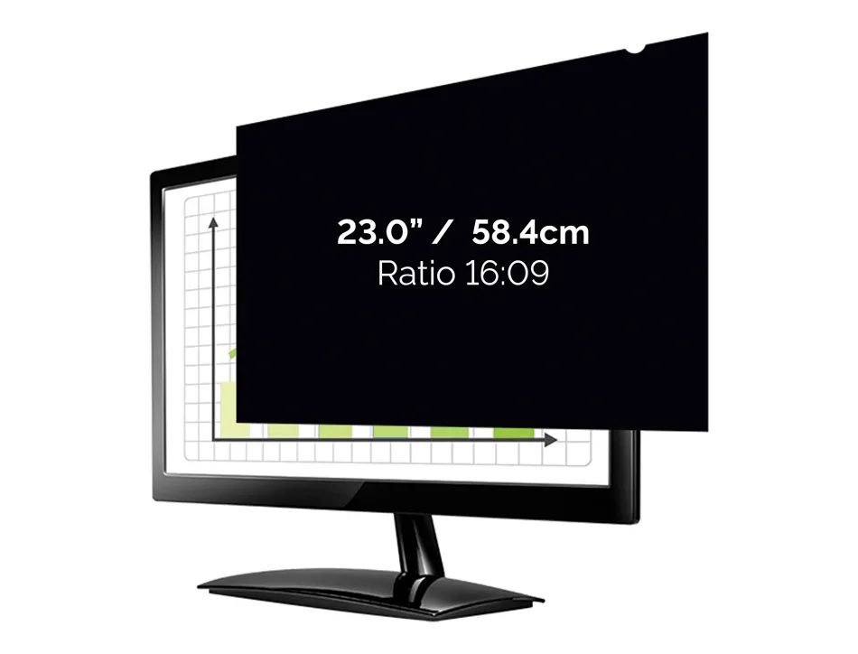 Filtre confidentialité fellowes privascreen 23" grand écran protection maximale portable réversible 518x324mm