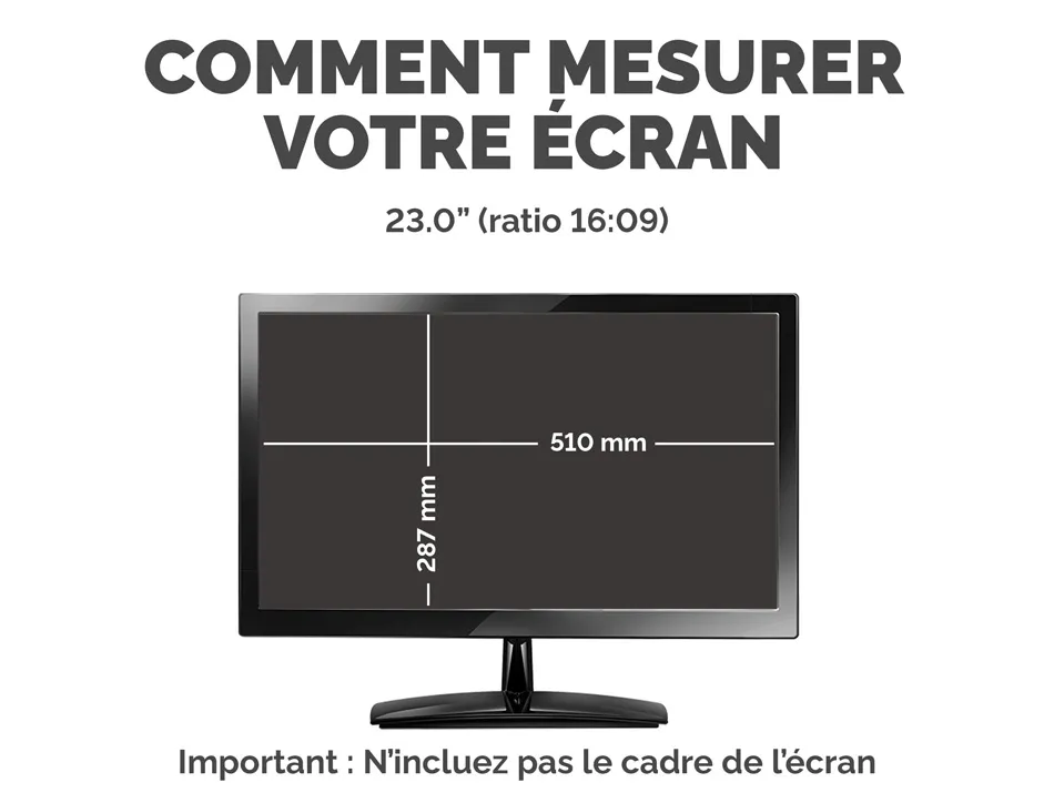Filtre confidentialité fellowes privascreen 23" grand écran protection maximale portable réversible 518x324mm