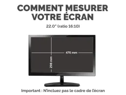 Filtre confidentialité fellowes privascreen 22" grand écran protection maximale portable réversible 477x302mm