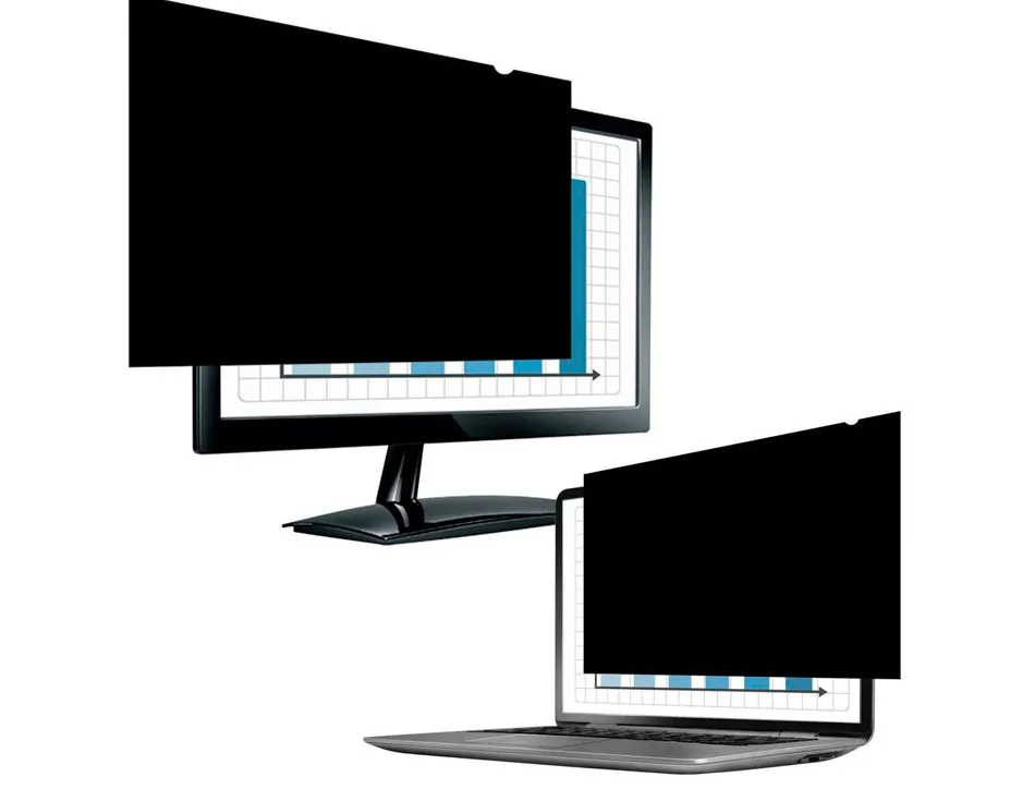 Filtre confidentialité fellowes privascreen 14" grand écran protection maximale portable réversible 261x268mm