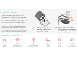 Filtre tambour hepa 2-en-1 de rechange leitz pour purificateur d air trusens z1000