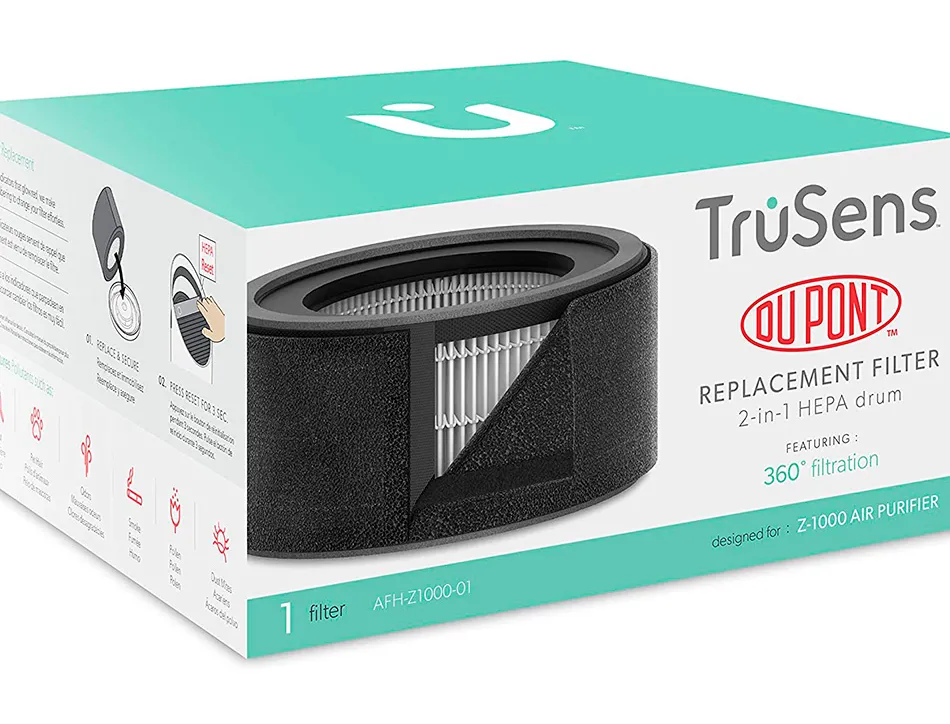 Filtre tambour hepa 2-en-1 de rechange leitz pour purificateur d air trusens z1000