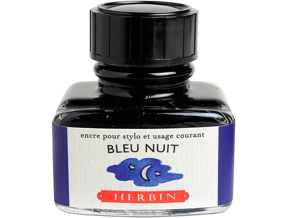 Flacon d'encre j.herbin bleu nuit 30ml