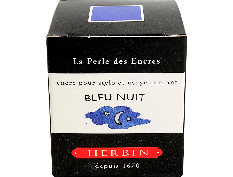 Flacon d'encre j.herbin bleu nuit 30ml