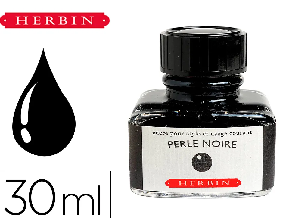 Flacon d'encre j.herbin perle noir 30ml