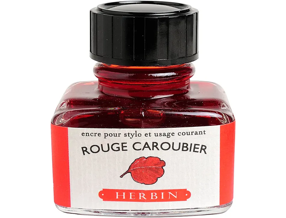 Flacon d'encre j.herbin rouge caroubier 30ml