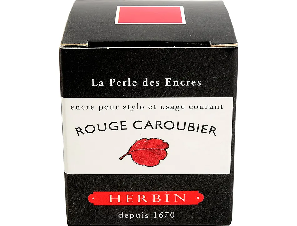 Flacon d'encre j.herbin rouge caroubier 30ml