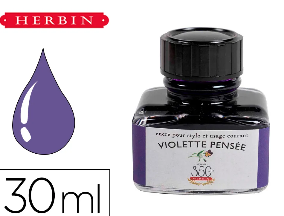 Flacon d'encre j.herbin violette pens e 30ml