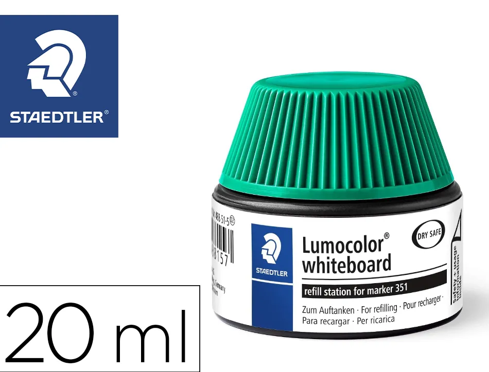 Flacon recharge staedtler lumocolor 351 de 20ml coloris vert