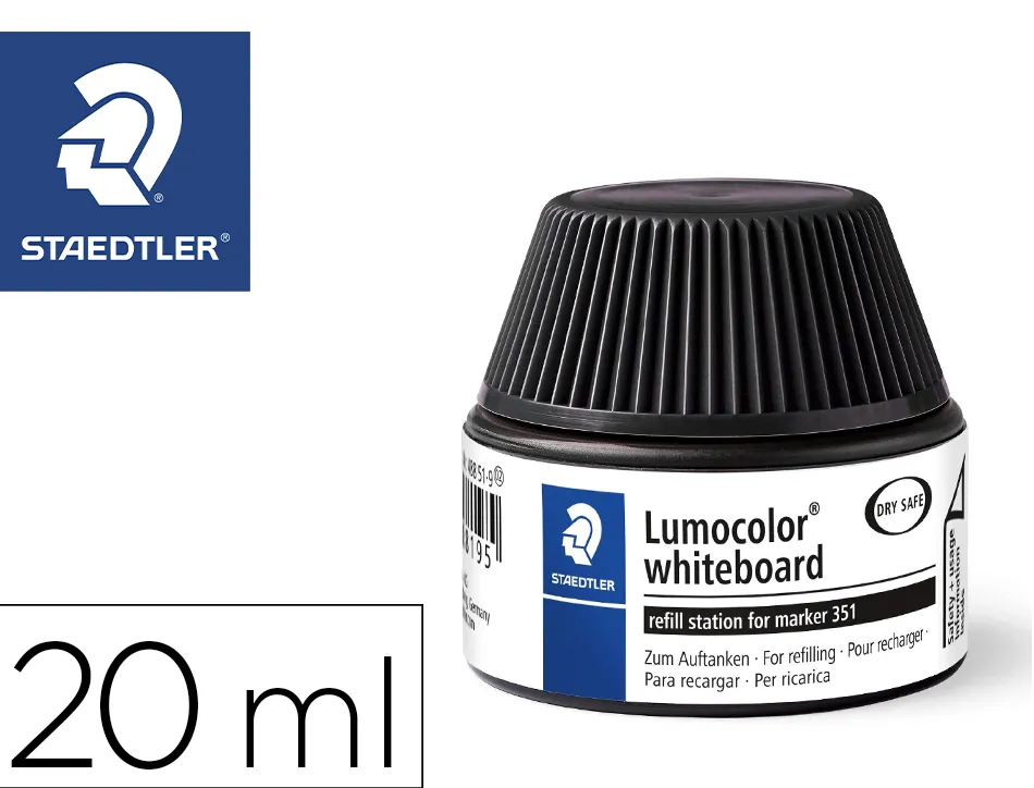 Flacon recharge staedtler lumocolor 351 de 20ml coloris noir