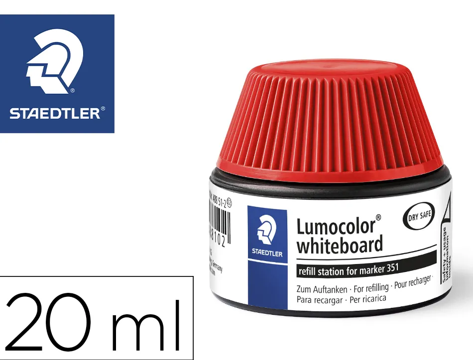 Flacon recharge staedtler lumocolor 351 de 20ml coloris rouge