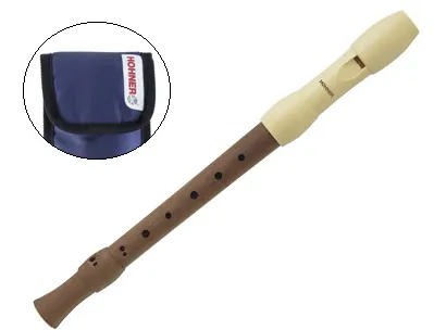 Flûte à bec hohner en bois 95850 housse bleue