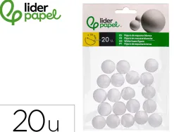 Forme liderpapel mousse polystyrene petites boules diametre 2cm coloris blanc sachet 20 unites