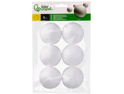 Forme liderpapel mousse polystyrene boules diametre 7cm coloris blanc sachet 6 unites