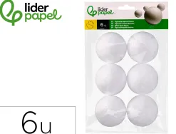 Forme liderpapel mousse polystyrene boules diametre 7cm coloris blanc sachet 6 unites