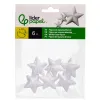 Forme liderpapel mousse polystyrene etoiles 4cm coloris blanc sachet 6 unites