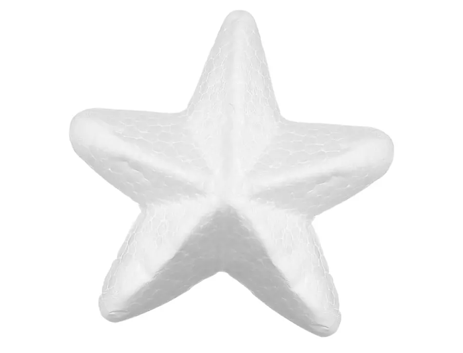 Forme liderpapel mousse polystyrene etoiles 4cm coloris blanc sachet 6 unites