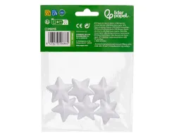 Forme liderpapel mousse polystyrene etoiles 4cm coloris blanc sachet 6 unites