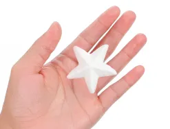 Forme liderpapel mousse polystyrene etoiles 4cm coloris blanc sachet 6 unites