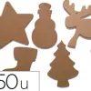Forme noël culture club à décorer mdf 14cm hauteur assortiment 5 formes différentes 50 pièces à suspendre