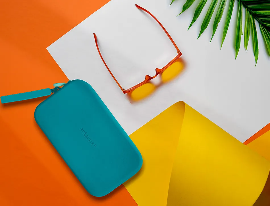 Fourre-tout antartik plat en silicone modele tropical dive 190x120x25mm coloris turquoise