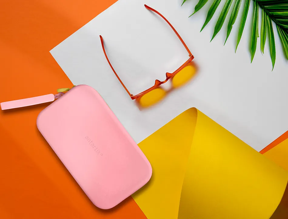 Fourre-tout antartik plat en silicone modele tropical dive 190x120x25mm coloris rose