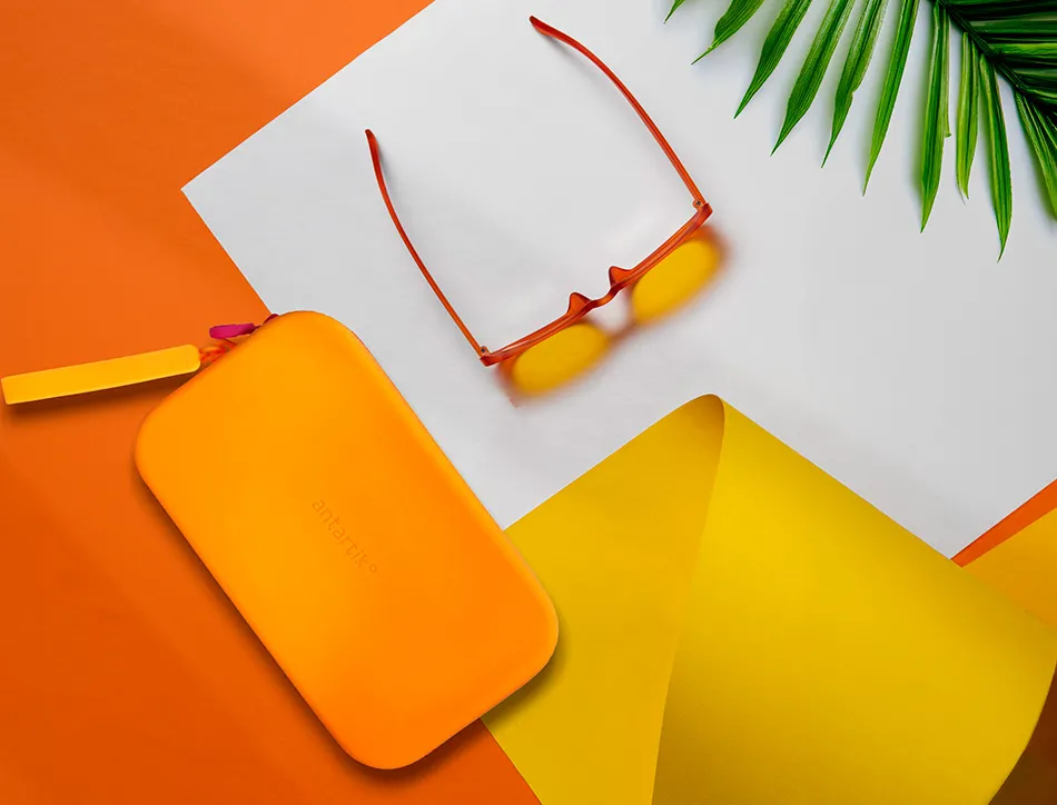 Fourre-tout antartik plat en silicone modele tropical dive 190x120x25mm coloris orange