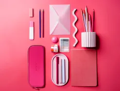 Fourre-tout antartik rectangulaire 1 compartiment en silicone modele prisma 185x50x75mm coloris fuchsia