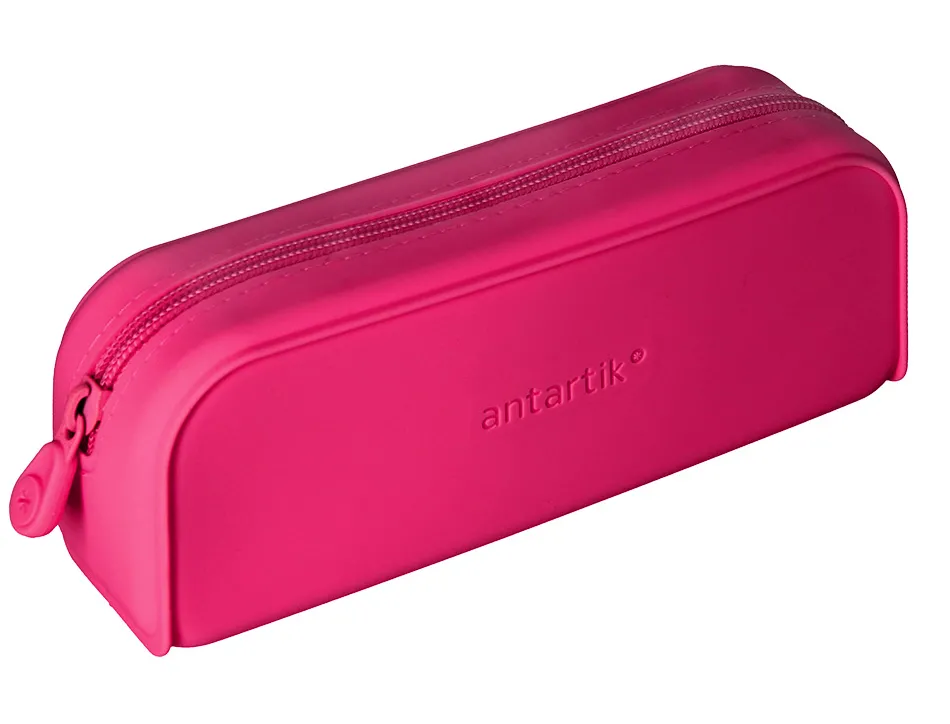 Fourre-tout antartik rectangulaire 1 compartiment en silicone modele prisma 185x50x75mm coloris fuchsia