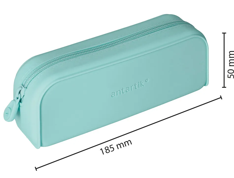 Fourre-tout antartik rectangulaire 1 compartiment en silicone modele prisma 185x50x75mm coloris vert