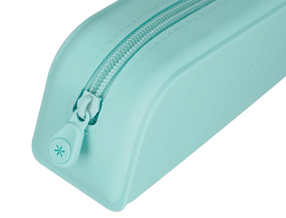 Fourre-tout antartik rectangulaire 1 compartiment en silicone modele prisma 185x50x75mm coloris vert