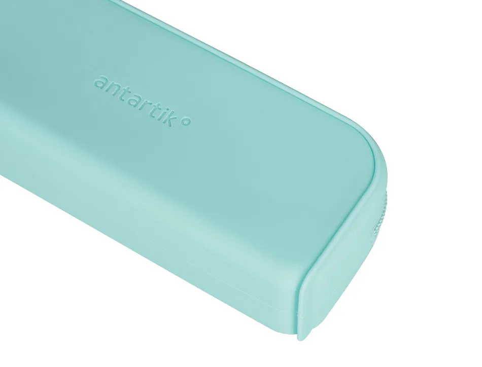 Fourre-tout antartik rectangulaire 1 compartiment en silicone modele prisma 185x50x75mm coloris vert