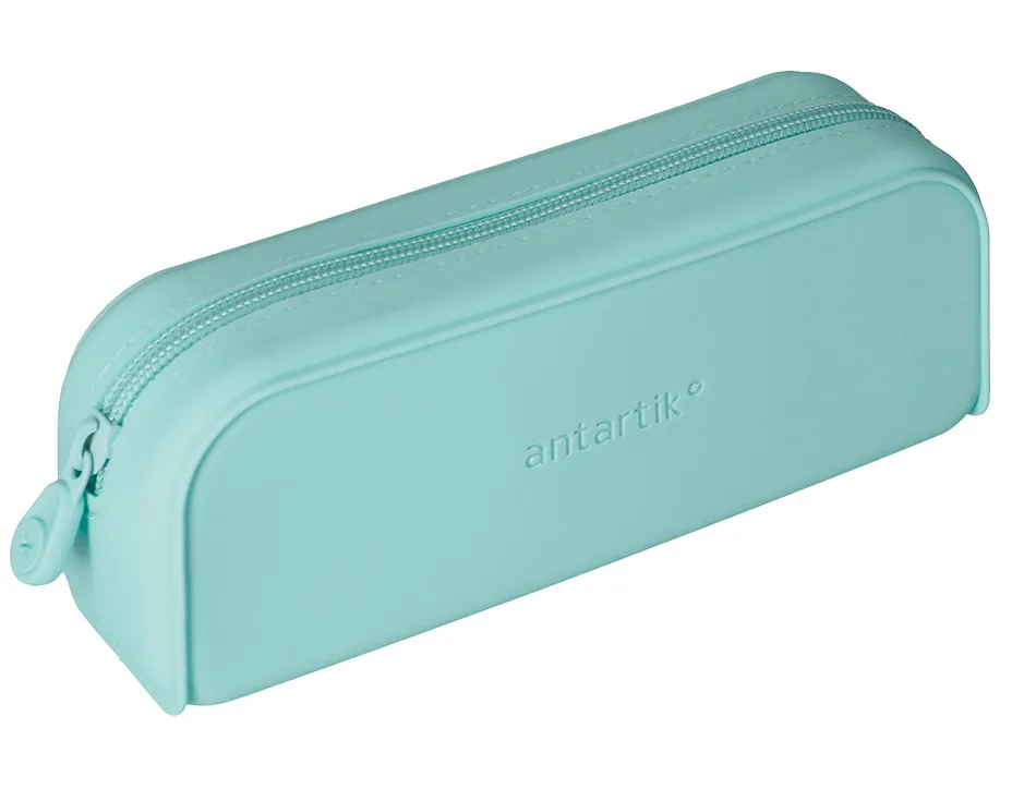 Fourre-tout antartik rectangulaire 1 compartiment en silicone modele prisma 185x50x75mm coloris vert