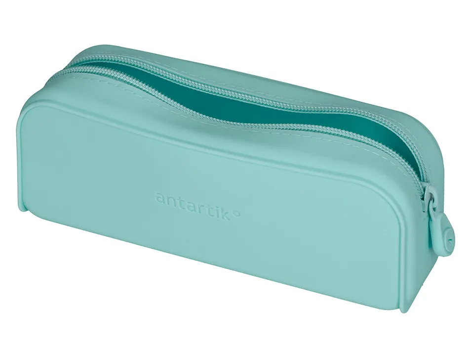 Fourre-tout antartik rectangulaire 1 compartiment en silicone modele prisma 185x50x75mm coloris vert