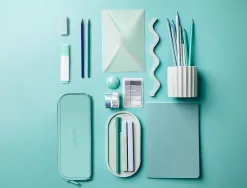 Fourre-tout antartik rectangulaire 1 compartiment en silicone modele prisma 185x50x75mm coloris vert