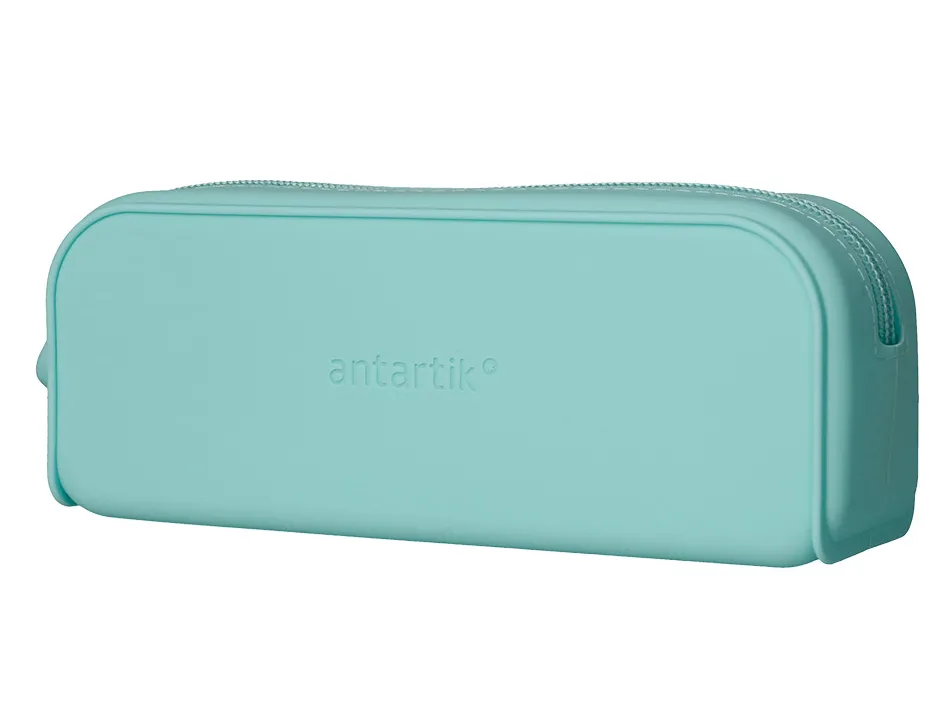 Fourre-tout antartik rectangulaire 1 compartiment en silicone modele prisma 185x50x75mm coloris vert
