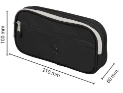 Fourre-tout antartik rectangulaire 2 compartiments modele fuision flex 100x60x220mm coloris noir