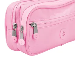 Fourre-tout antartik rectangulaire 2 compartiments modele fusion flex 100x60x220mm coloris rose